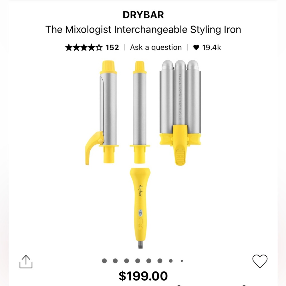 Drybar the Mixologist Interchangeable 3-in-1 Curling Iron
